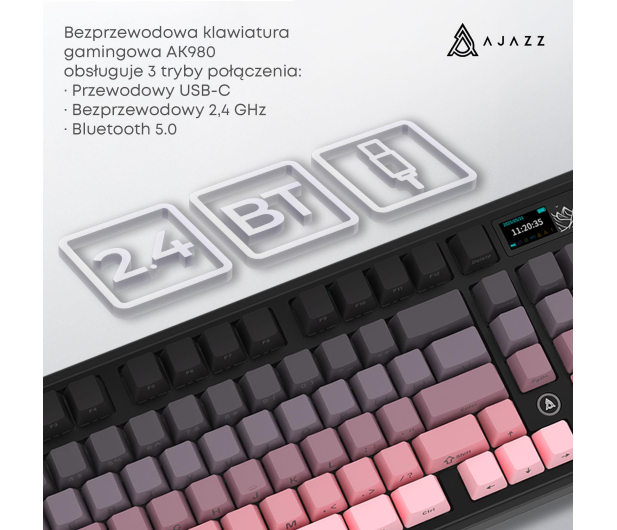Ajazz AK980 V2 Gift Switch V2 Gradient Pink z ekranem - 1536372 - zdjęcie 12